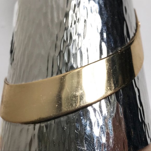 Vintage Napier Wide Hammered Runway Silver Tone Egyptian Revival Cuff Bracelet - Picture 8 of 12